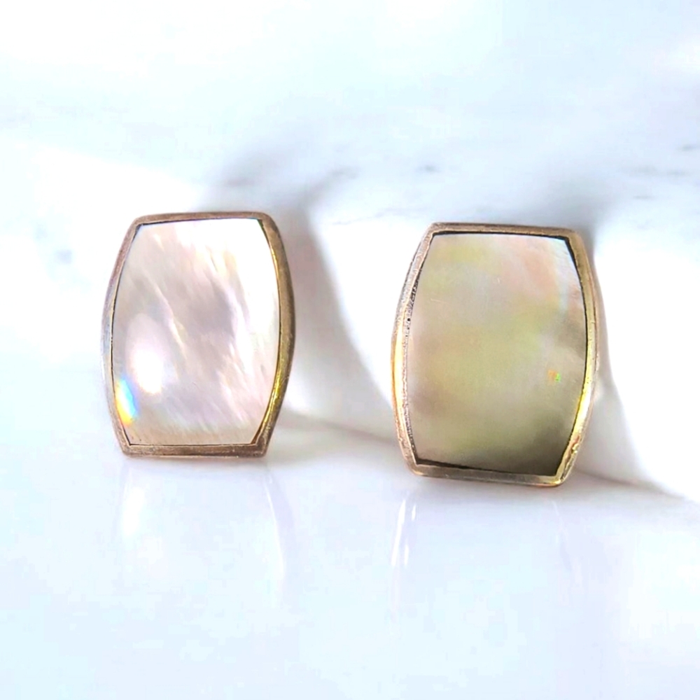 Sterling Silver & Mother of Pearl Shell Post Earrings